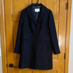 Banana Republic Black Tailored Wool Trench Coat